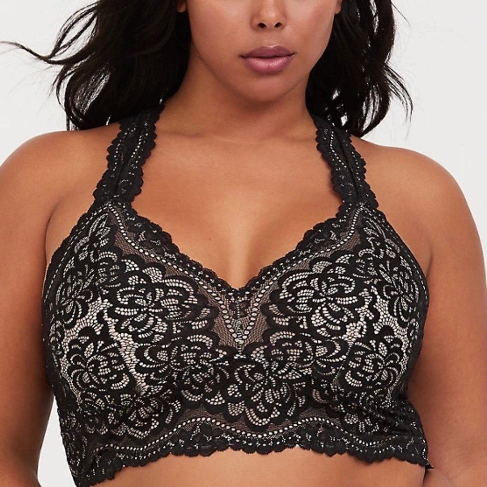Black Lace Racerback Bralette Size 3